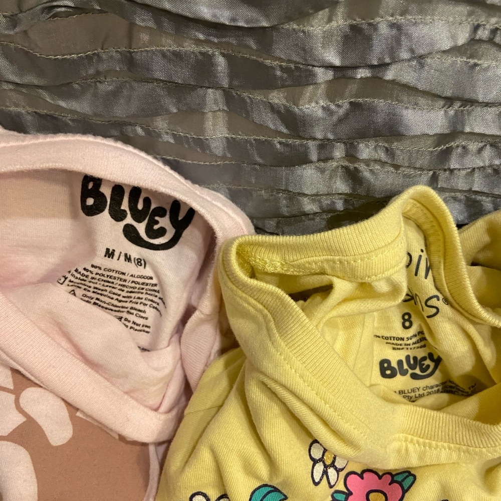 Bluey Kids Tops Set of 4 Tees - Pink, Yellow, Cream, Light Blue Bluey Character - Picture 14 of 14